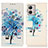 Leather Case Stands Fashionable Pattern Flip Cover Holder D02Y for Motorola Moto G53y 5G Blue