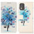 Leather Case Stands Fashionable Pattern Flip Cover Holder D02Y for Nokia C02