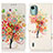 Leather Case Stands Fashionable Pattern Flip Cover Holder D02Y for Nokia C12