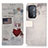 Leather Case Stands Fashionable Pattern Flip Cover Holder D02Y for Oppo A74 5G