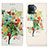 Leather Case Stands Fashionable Pattern Flip Cover Holder D02Y for Oppo Reno5 Lite Colorful