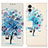 Leather Case Stands Fashionable Pattern Flip Cover Holder D02Y for Samsung Galaxy A04 4G Blue