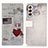 Leather Case Stands Fashionable Pattern Flip Cover Holder D02Y for Samsung Galaxy S21 5G