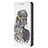 Leather Case Stands Fashionable Pattern Flip Cover Holder for Apple iPhone 13 Gray