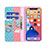 Leather Case Stands Fashionable Pattern Flip Cover Holder for Apple iPhone 13 Mini Pink