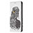 Leather Case Stands Fashionable Pattern Flip Cover Holder for Apple iPhone 13 Pro Max Gray