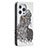Leather Case Stands Fashionable Pattern Flip Cover Holder for Apple iPhone 13 Pro Max Gray