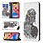 Leather Case Stands Fashionable Pattern Flip Cover Holder for Apple iPhone 13 Pro Max Gray