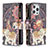 Leather Case Stands Fashionable Pattern Flip Cover Holder for Apple iPhone 13 Pro Max Mixed