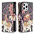 Leather Case Stands Fashionable Pattern Flip Cover Holder for Apple iPhone 14 Pro Max Mixed