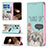 Leather Case Stands Fashionable Pattern Flip Cover Holder for Apple iPhone 14 Pro Max Pink