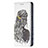 Leather Case Stands Fashionable Pattern Flip Cover Holder for Apple iPhone 15 Plus Gray