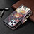 Leather Case Stands Fashionable Pattern Flip Cover Holder for Apple iPhone 15 Pro Max Mixed