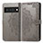 Leather Case Stands Fashionable Pattern Flip Cover Holder for Google Pixel 6 Pro 5G Gray