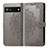 Leather Case Stands Fashionable Pattern Flip Cover Holder for Google Pixel 6a 5G Gray