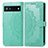 Leather Case Stands Fashionable Pattern Flip Cover Holder for Google Pixel 6a 5G Green