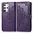 Leather Case Stands Fashionable Pattern Flip Cover Holder for HTC U23 5G Purple