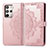 Leather Case Stands Fashionable Pattern Flip Cover Holder for HTC U23 5G Rose Gold