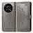 Leather Case Stands Fashionable Pattern Flip Cover Holder for Huawei Enjoy 50 Pro Gray