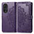 Leather Case Stands Fashionable Pattern Flip Cover Holder for Huawei Honor 50 5G Purple