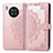 Leather Case Stands Fashionable Pattern Flip Cover Holder for Huawei Honor 50 Lite Rose Gold