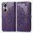 Leather Case Stands Fashionable Pattern Flip Cover Holder for Huawei Honor 60 5G Purple