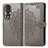 Leather Case Stands Fashionable Pattern Flip Cover Holder for Huawei Honor 80 5G Gray