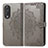 Leather Case Stands Fashionable Pattern Flip Cover Holder for Huawei Honor 90 5G Gray