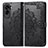 Leather Case Stands Fashionable Pattern Flip Cover Holder for Huawei Honor 90 Lite 5G Black