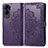 Leather Case Stands Fashionable Pattern Flip Cover Holder for Huawei Honor 90 Lite 5G Purple