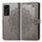 Leather Case Stands Fashionable Pattern Flip Cover Holder for Huawei Honor V40 5G Gray