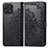 Leather Case Stands Fashionable Pattern Flip Cover Holder for Huawei Honor X30i Black