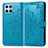 Leather Case Stands Fashionable Pattern Flip Cover Holder for Huawei Honor X6 5G Blue