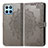 Leather Case Stands Fashionable Pattern Flip Cover Holder for Huawei Honor X6 5G Gray