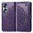 Leather Case Stands Fashionable Pattern Flip Cover Holder for Huawei Honor X7b Purple