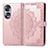 Leather Case Stands Fashionable Pattern Flip Cover Holder for Huawei Honor X7b Rose Gold