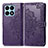 Leather Case Stands Fashionable Pattern Flip Cover Holder for Huawei Honor X8a 4G Purple