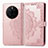 Leather Case Stands Fashionable Pattern Flip Cover Holder for Huawei Mate 50 Rose Gold