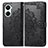 Leather Case Stands Fashionable Pattern Flip Cover Holder for Huawei Nova 10 SE Black