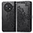 Leather Case Stands Fashionable Pattern Flip Cover Holder for Huawei Nova Y91 Black