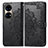 Leather Case Stands Fashionable Pattern Flip Cover Holder for Huawei P50 Black