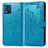 Leather Case Stands Fashionable Pattern Flip Cover Holder for Motorola Moto E13 Blue