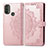 Leather Case Stands Fashionable Pattern Flip Cover Holder for Motorola Moto E30 Rose Gold