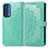 Leather Case Stands Fashionable Pattern Flip Cover Holder for Motorola Moto Edge (2021) 5G Green