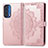 Leather Case Stands Fashionable Pattern Flip Cover Holder for Motorola Moto Edge (2021) 5G Rose Gold