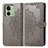 Leather Case Stands Fashionable Pattern Flip Cover Holder for Motorola Moto Edge (2023) 5G Gray