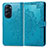 Leather Case Stands Fashionable Pattern Flip Cover Holder for Motorola Moto Edge Plus (2022) 5G Blue