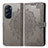 Leather Case Stands Fashionable Pattern Flip Cover Holder for Motorola Moto Edge Plus (2022) 5G Gray