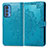 Leather Case Stands Fashionable Pattern Flip Cover Holder for Motorola Moto Edge S Pro 5G Blue