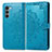 Leather Case Stands Fashionable Pattern Flip Cover Holder for Motorola Moto Edge S30 5G Blue